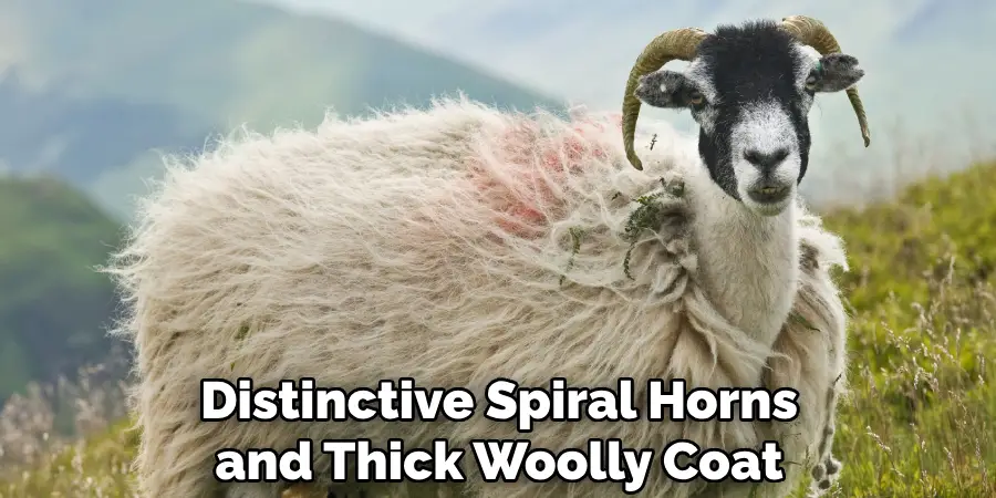 Distinctive Spiral Horns and Thick Woolly Coat