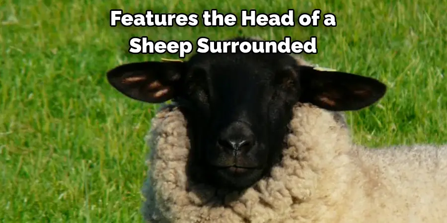 Features the Head of a 
Sheep Surrounded