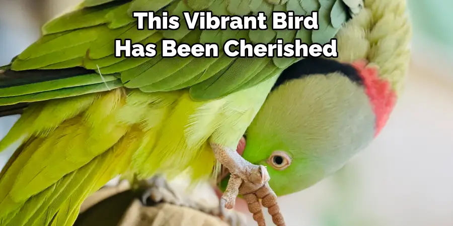 Its Vibrant Green Feathers And Distinctive Yellow Crown
