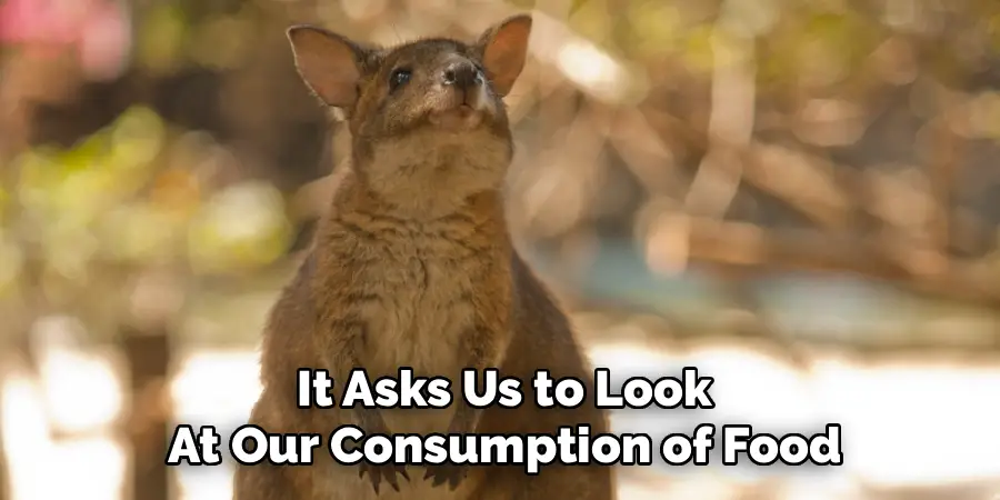 It Asks Us to Look
At Our Consumption of Food