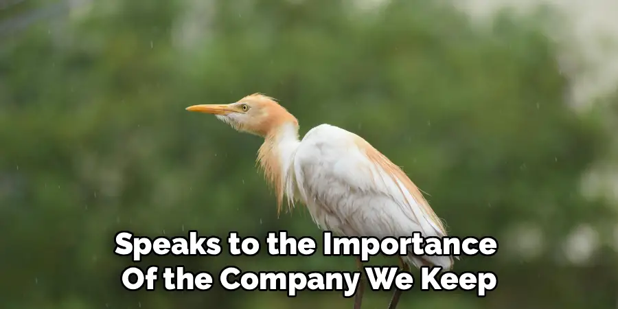 Speaks to the Importance
Of the Company We Keep