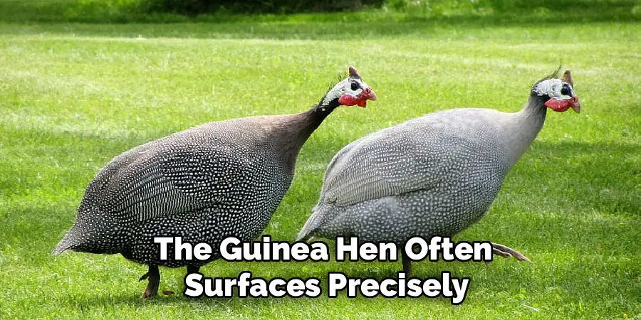 The Guinea Hen Often
Surfaces Precisely